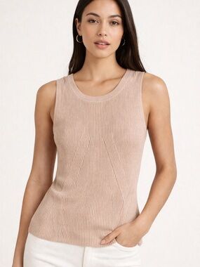 Express Ribbed Tank Top in Rose Taupe